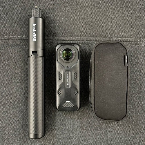 Insta360 X4 like new with selfie stick tripod and 2 microSD cards