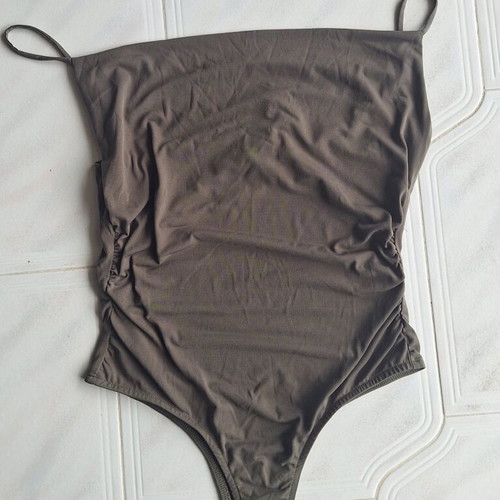Bershka khaki elastic bodysuit with thin straps size M new