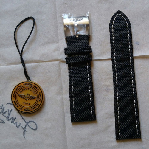 Breitling watch strap new, blue and yellow