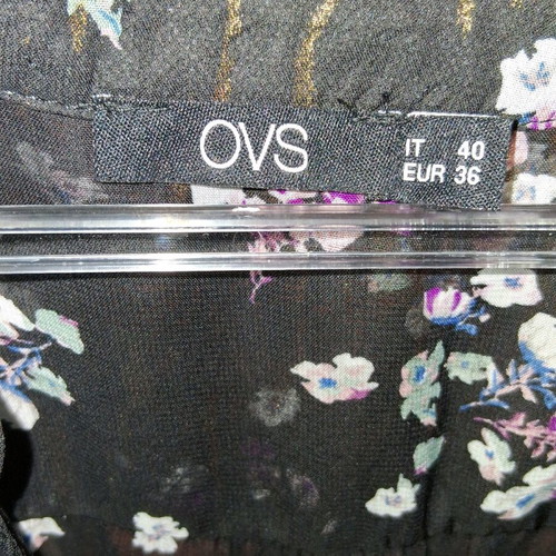 Ovs dress new long black floral polyester