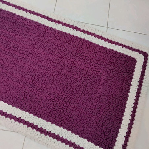 Handmade knitted rug like new, 180x65 cm, pure wool