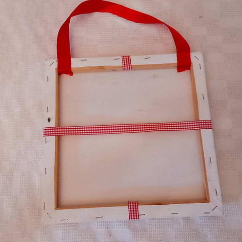 Children's painting on wooden stretcher canvas 30x30 like new