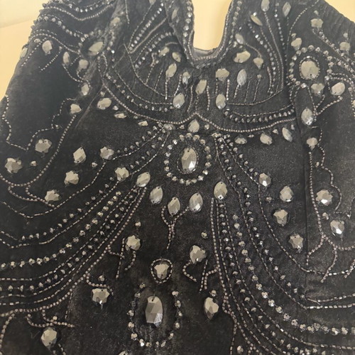 Embroidered dress new, unworn, black, size L