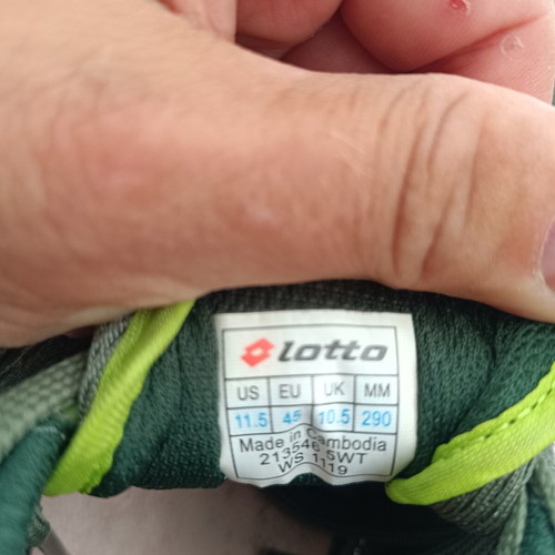 Lotto sneakers size 45, grey and green