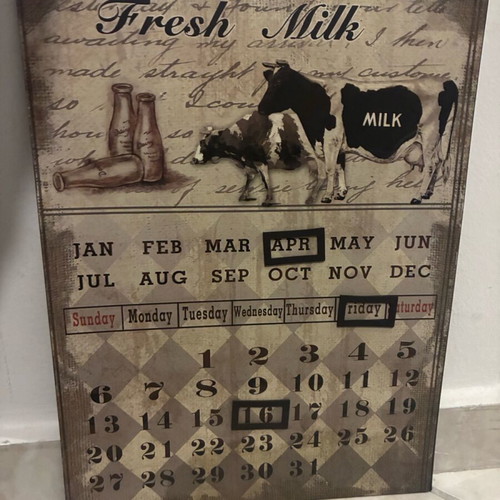 Magnetic wall calendar vintage like new