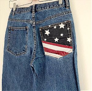 Τζιν παντελόνι Pull&bear με αμερικανική σημαία στην πίσω τσεπη