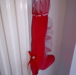 Handmade soft boot decorative ornament with velvet fabric and tulle