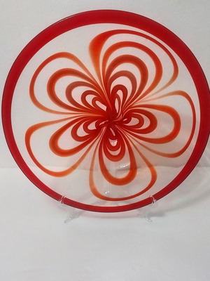 Art Glass Anatoliy Fedorkov Neiman USSR Serving Platter like new