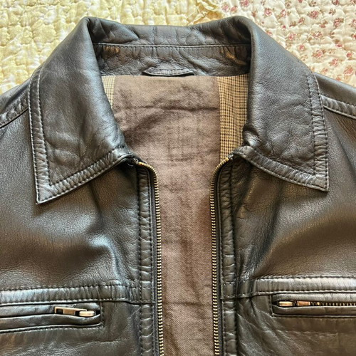 Prince Oliver leather men's jacket like new, size 50, black