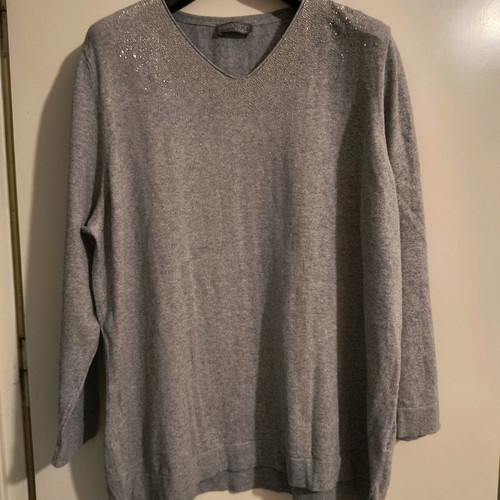 Ulla Popken dress used 5% cashmere 95% cotton gray