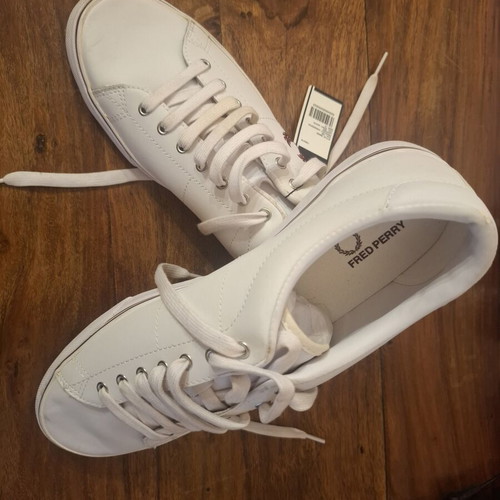 Fred Perry white leather sneakers, size 45, unworn