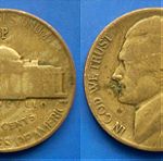  Ενομένες Πολητίες Αμερικής 5 Σεντς 1943 Ασημένιο 0,350 νόμισμα . Σπάνιο . (Ах068а)