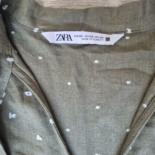 Zara Khaki Green Viscose Dress XS like new