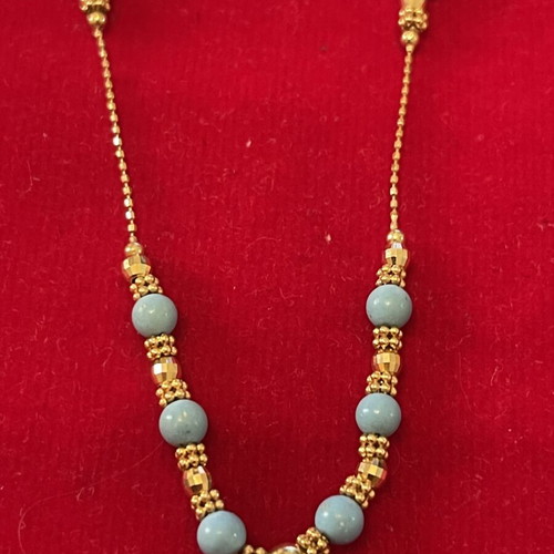 Gold 585 necklace with turquoise, like new