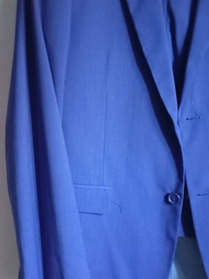 Men's suit like new, blue, jacket size 52, trousers size 46