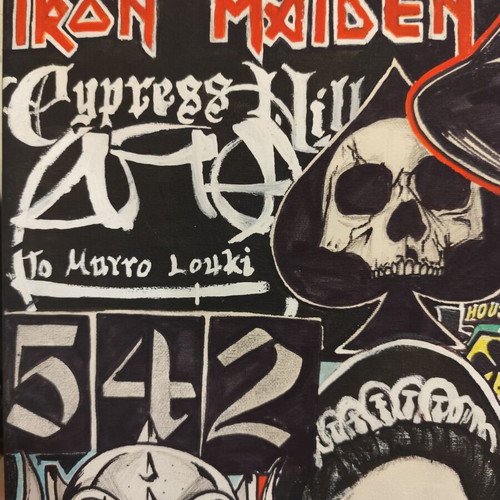 Painting with famous rock and metal bands, like new