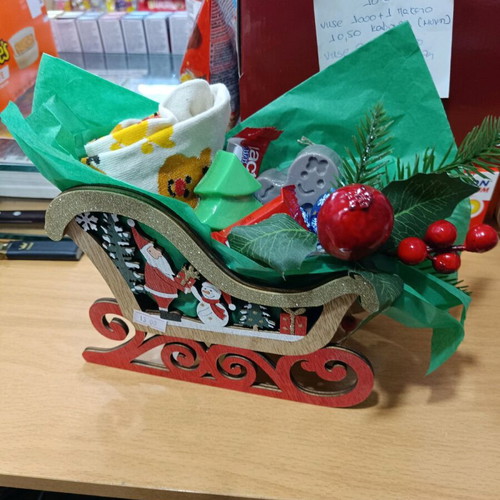 Christmas gift set new with socks, scented soaps and chocolates
