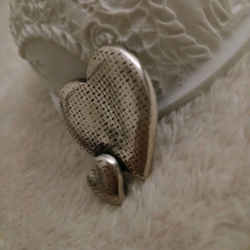 Handmade large silver 925 heart brooch/pendant new