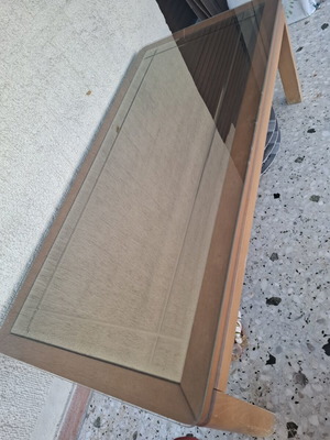 Table with mirror and additional glass with oval corners