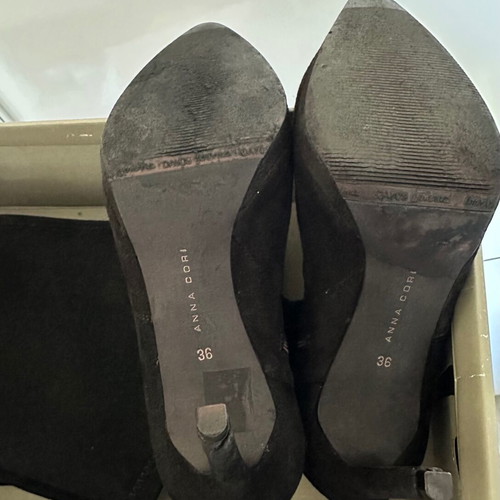 Ana Cori Suede Boots over the knee size 36 used, black