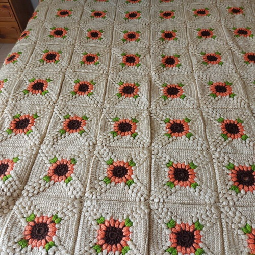 Handmade double crochet blanket new 180x110 cm