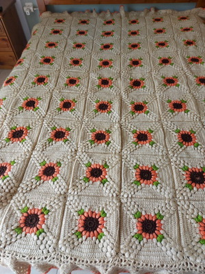 Handmade double crochet blanket new 180x110 cm