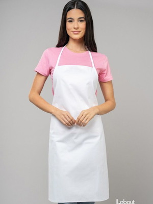 Cake 00401B White Laboratory and Kitchen Apron 100% Cotton 240gsm One Size