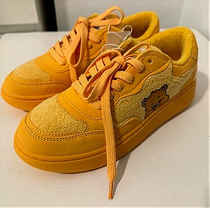 Zara καινουρια Κίτρινα Γυναικεία Unisex παπούτσια Sneakers με κορδόνια με αρκουδάκι Νούμερο 38