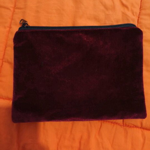 Handmade velvet toiletry bag new with zipper