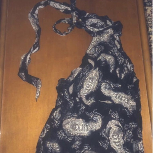 BSB black paisley asymmetrical top like new, size S