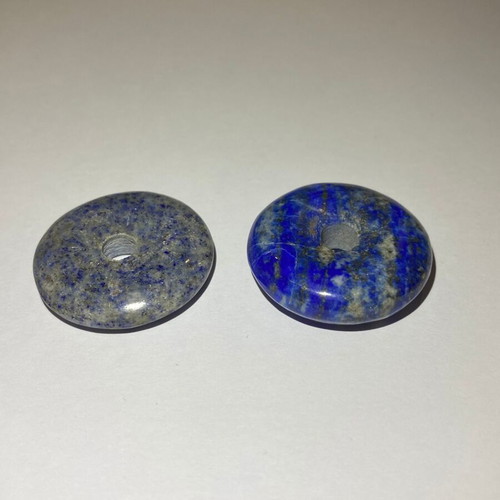 Lapis Lazuli donut-shaped polished set of 2, natural AA quality