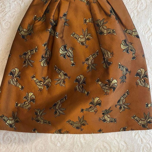 Pinko midi A-line skirt used, brown-gold-black, size 38
