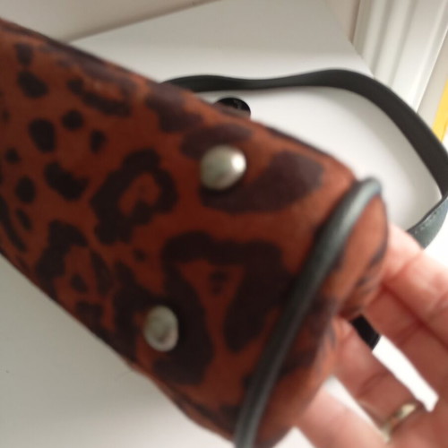 Bag to Bag shoulder bag new with animal print, black and brown