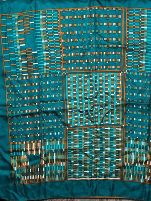 Pure silk scarf like new, blue and green