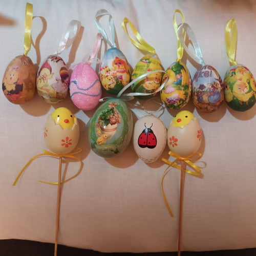 Easter decorative eggs set like new, 13 pieces