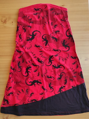 WD strapless mini midi dress new, size S, gecko pattern