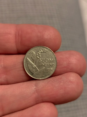 10 Penniä Coin Finland 1991 like new, cupronickel