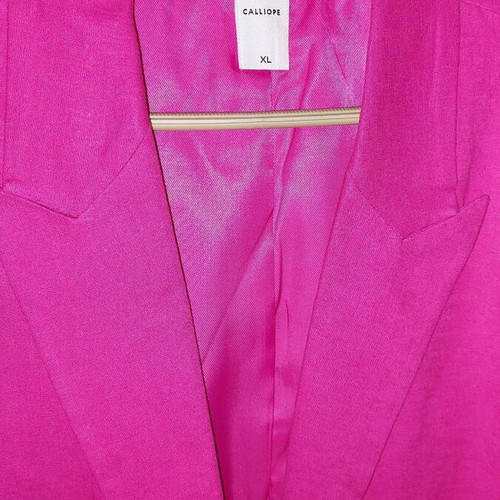 Calliope women's linen jacket new, size XL, fuchsia, long
