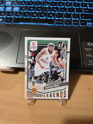 Tyrese Rice Euroleague Donruss basketball card like new