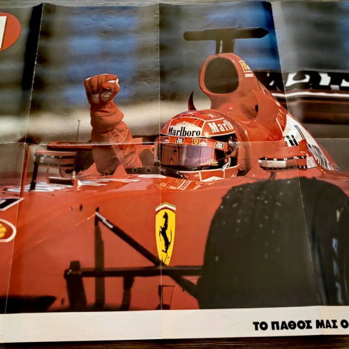 F1 Racing 2001 poster like new with Michael Schumacher world champion