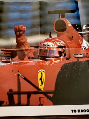 F1 Racing 2001 poster like new with Michael Schumacher world champion