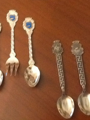 Collectible spoons and fork set, 5 pieces, new