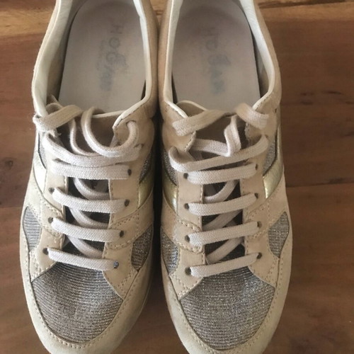 Hogan women's sneakers with 5 cm flatform used, size 38.5