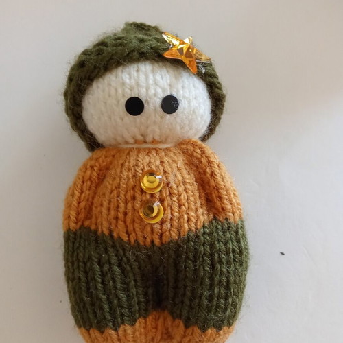Knitted doll handmade unique
