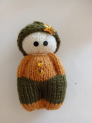 Knitted doll handmade unique