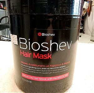 Μάσκα μαλλιών με κερατίνη και μετάξι της bioshev 1000ml