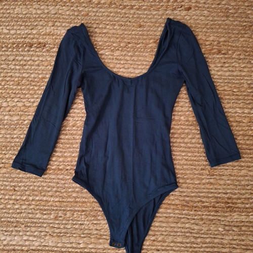 Bershka Women's Elastic Bodysuit like new, blue and green, elbow sleeve