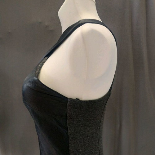 Gil Santucci evening dress like new, size M, black and grey leatherette