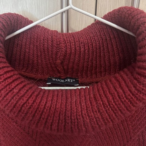 Turtleneck sweater used, red, size M