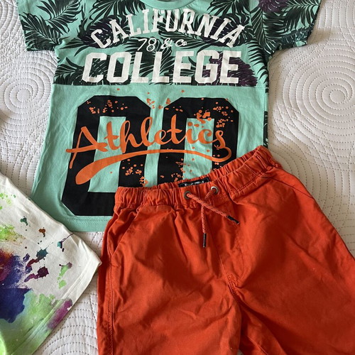 Next boys' clothing set size 6 like new, multicolor and green